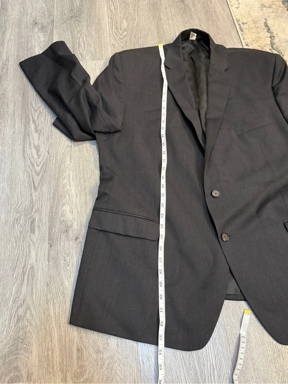 Ralph Lauren Suit Jacket 50R CharGray Wool Vtg 90s 2 Pc Green Label 45x26 Cuffed